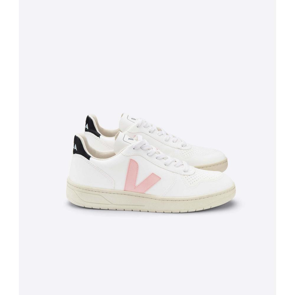 Women\'s Veja V-10 CWL Shoes White/Pink/Black | ZA 577ILH